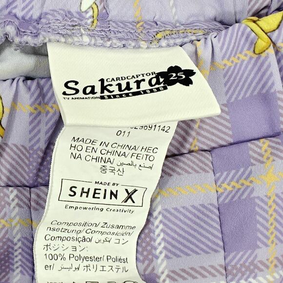 Shein x Cardcaptor Sakura Girls Size 12 Years Pleated Skirt Lilac Purple Plaid - Picture 3 of 5